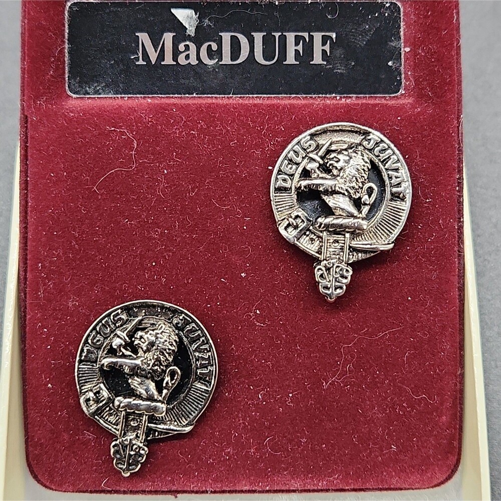 MacDuff Scottish Clan Crest Badge Pewter T-Bar Cufflinks Authentic Scottish